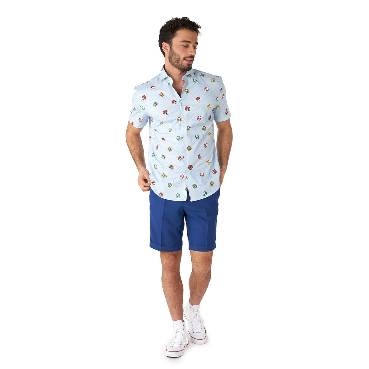 Op deze afbeelding zie je een Kostuums, van het merk Opposuits. Super Mario™ Icons Level Up Blouse Man