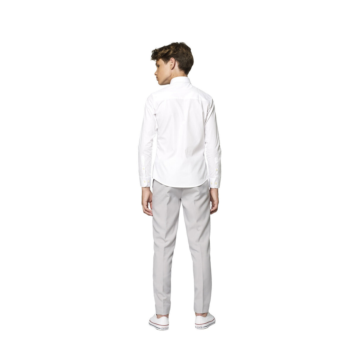 Op deze afbeelding zie je een Kostuums, van het merk Opposuits. Universeel Wit Overhemd Voor Onder Een Pak Tiener Jongen