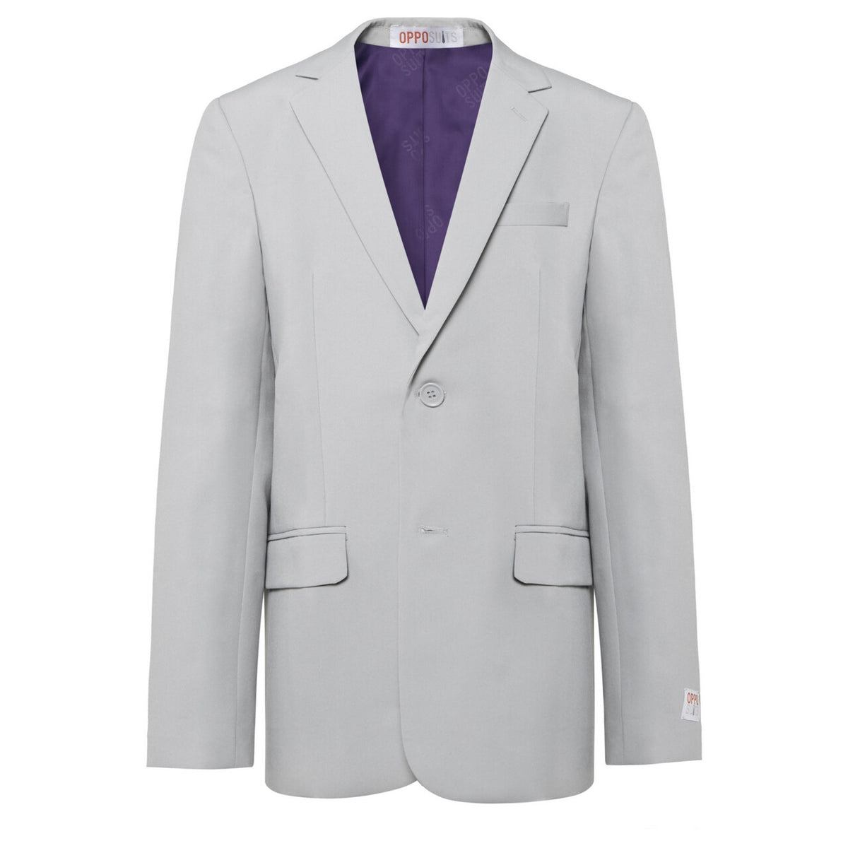 Op deze afbeelding zie je een Kostuums, van het merk Opposuits. Klassieke Bruidsjonker Grijs Jongen Kostuum