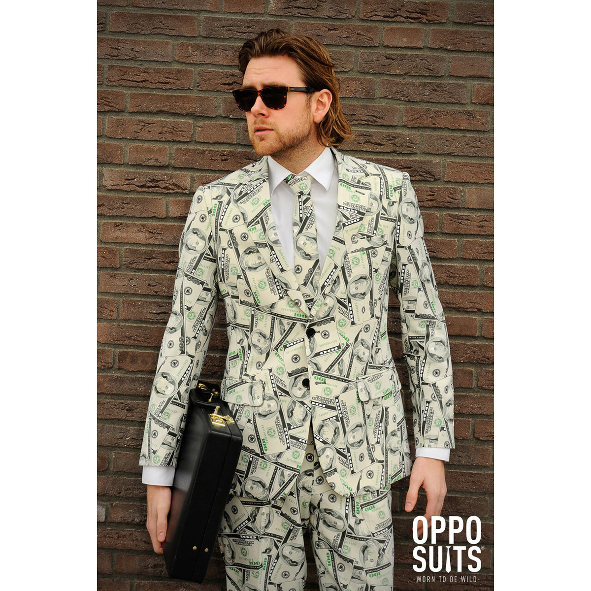 Op deze afbeelding zie je een Kostuums, van het merk Opposuits. Cashanova Big Money Pimp Opposuit Kostuum Man