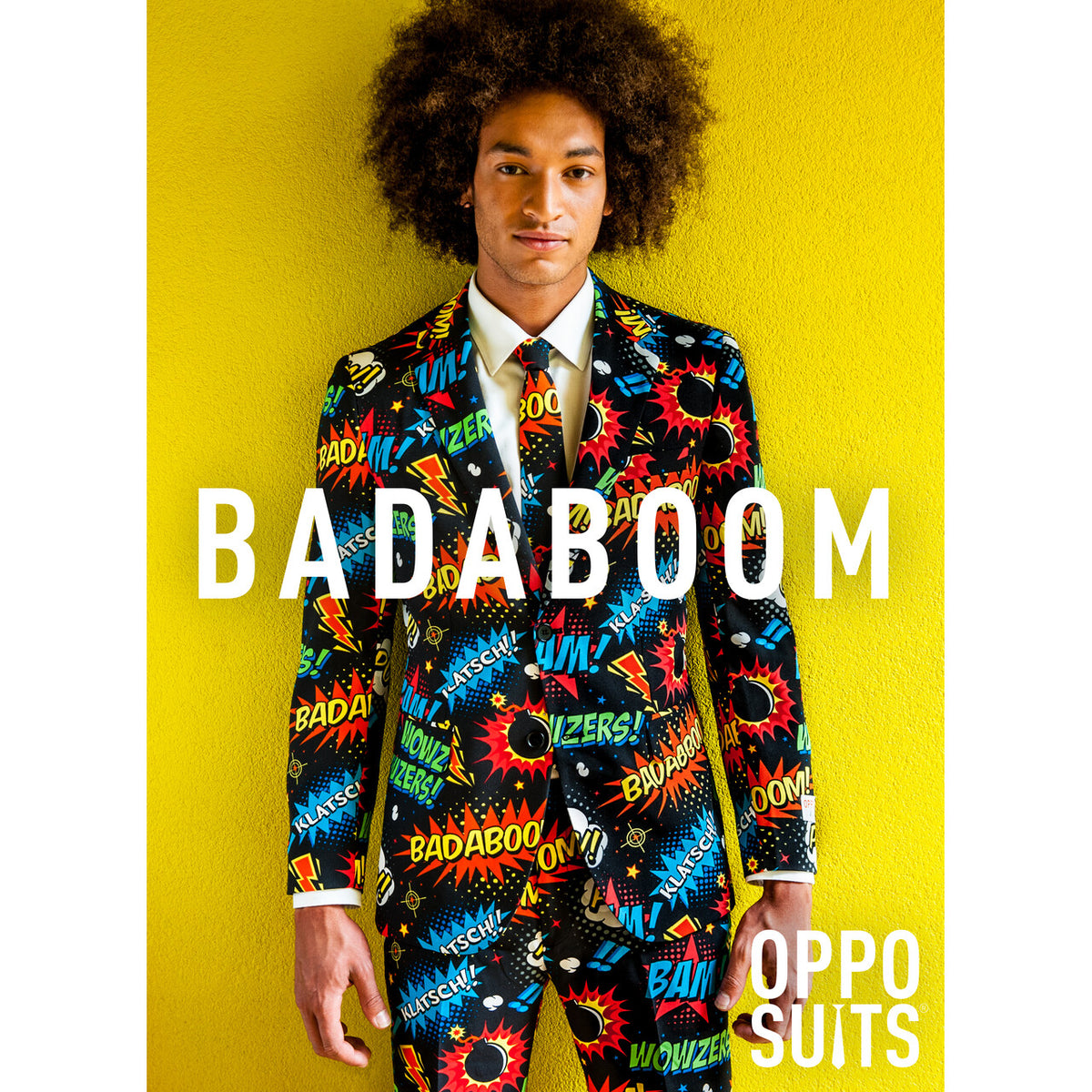 Op deze afbeelding zie je een Kostuums, van het merk Opposuits. Comic Badaboom Opposuit Kostuum Man