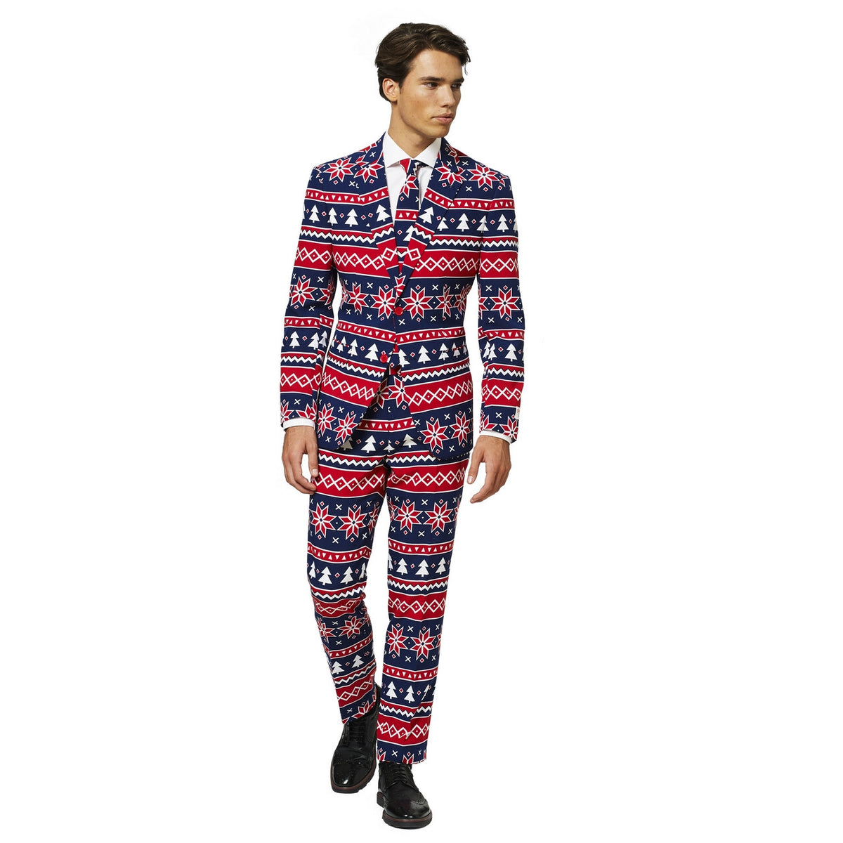 Op deze afbeelding zie je een Kostuums, van het merk Opposuits. Nordic Noel Kerstbomen IJskristallen Man Kostuum