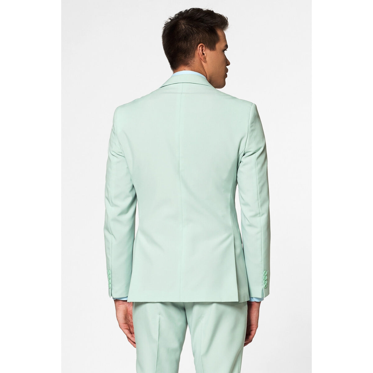 Op deze afbeelding zie je een Kostuums, van het merk Opposuits. Helemaal Lichtgroen Magic Mint Man Kostuum