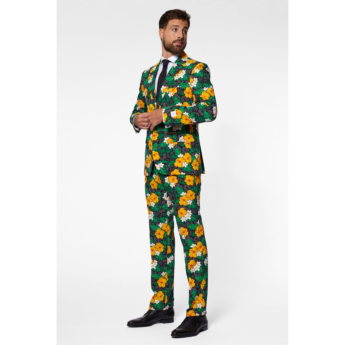 Op deze afbeelding zie je een Kostuums, van het merk Opposuits. Tropische Bloemenschat Man Kostuum