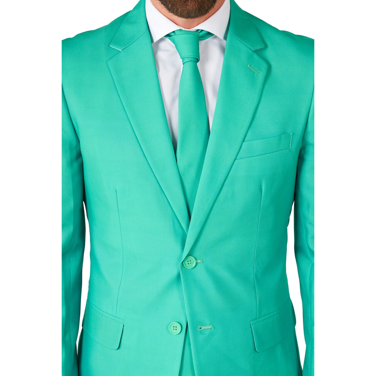 Op deze afbeelding zie je een Kostuums, van het merk Opposuits. Sportief Trendy Turquoise Man Kostuum