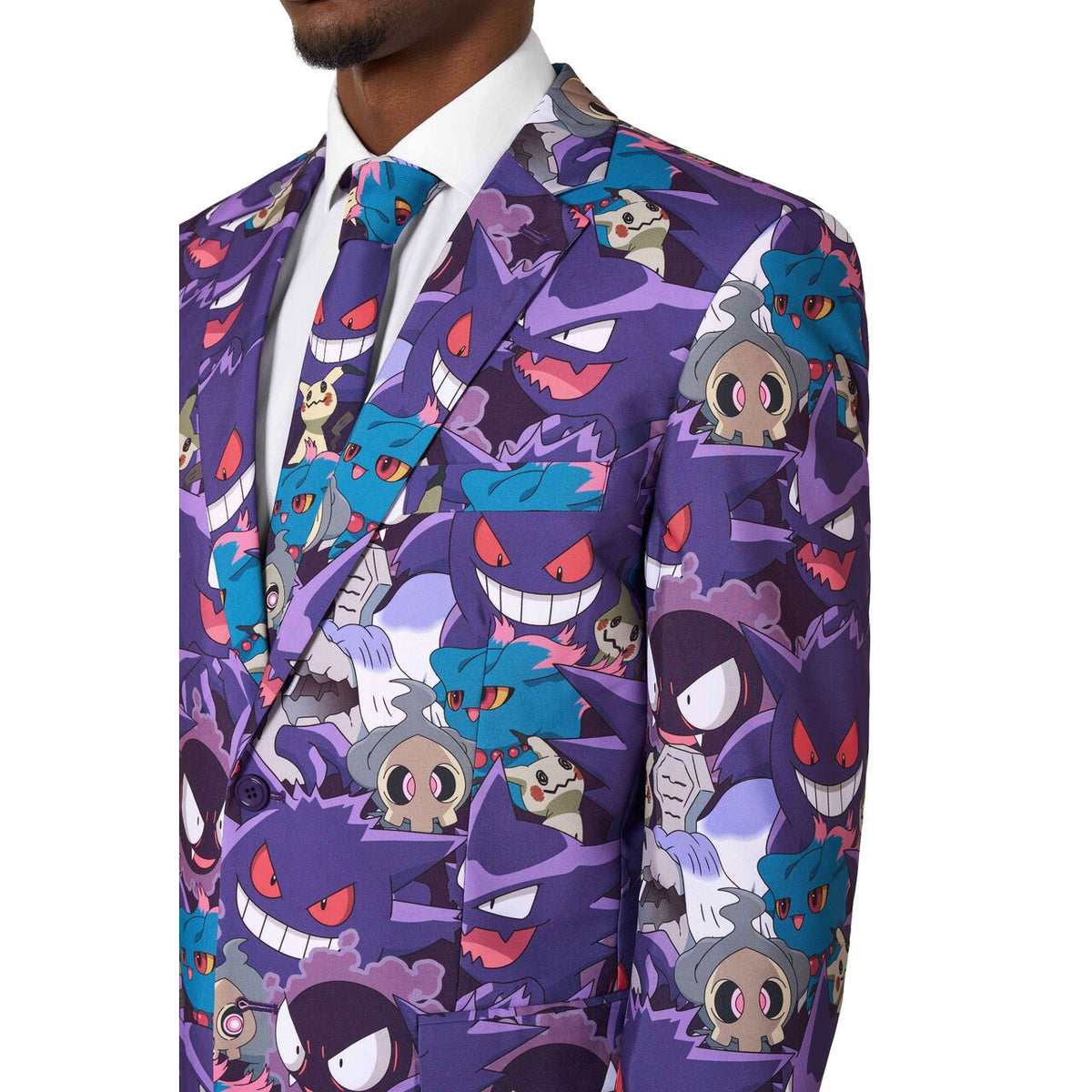 Op deze afbeelding zie je een Kostuums, van het merk Opposuits. Pokémon Ghost Types Man Kostuum