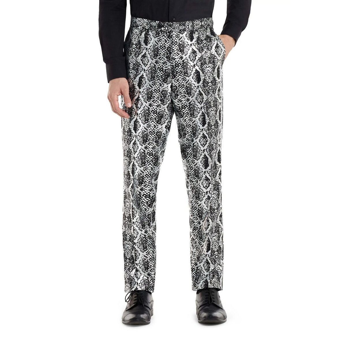 Op deze afbeelding zie je een Kostuums, van het merk Opposuits. Silver Snake Chique Man Kostuum