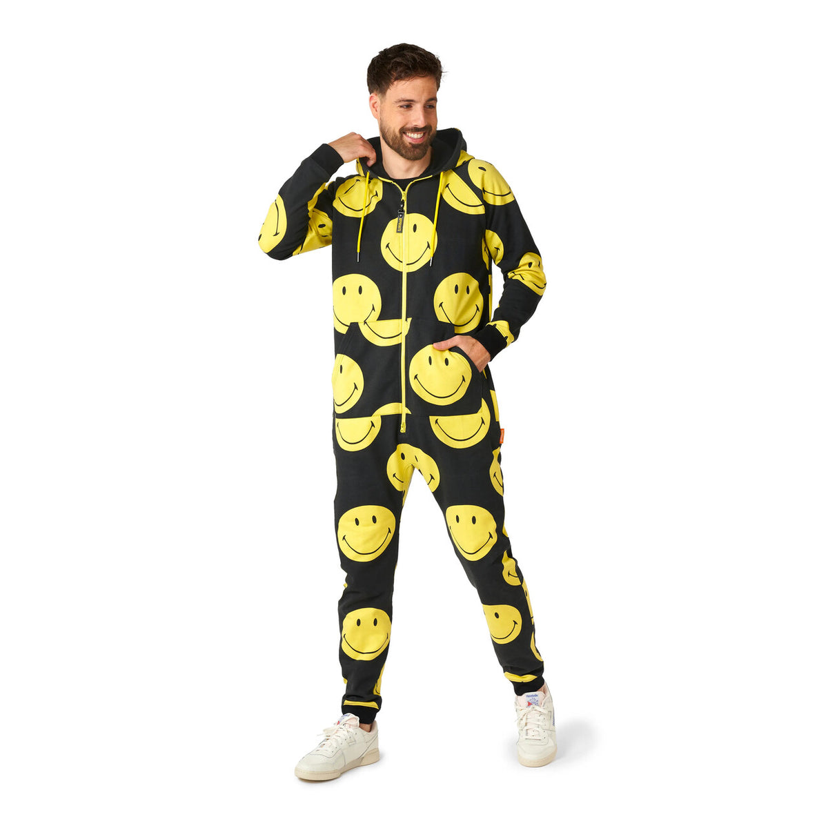 Op deze afbeelding zie je een Kostuums, van het merk Opposuits. Onesie Smiley Face Unisex Kostuum
