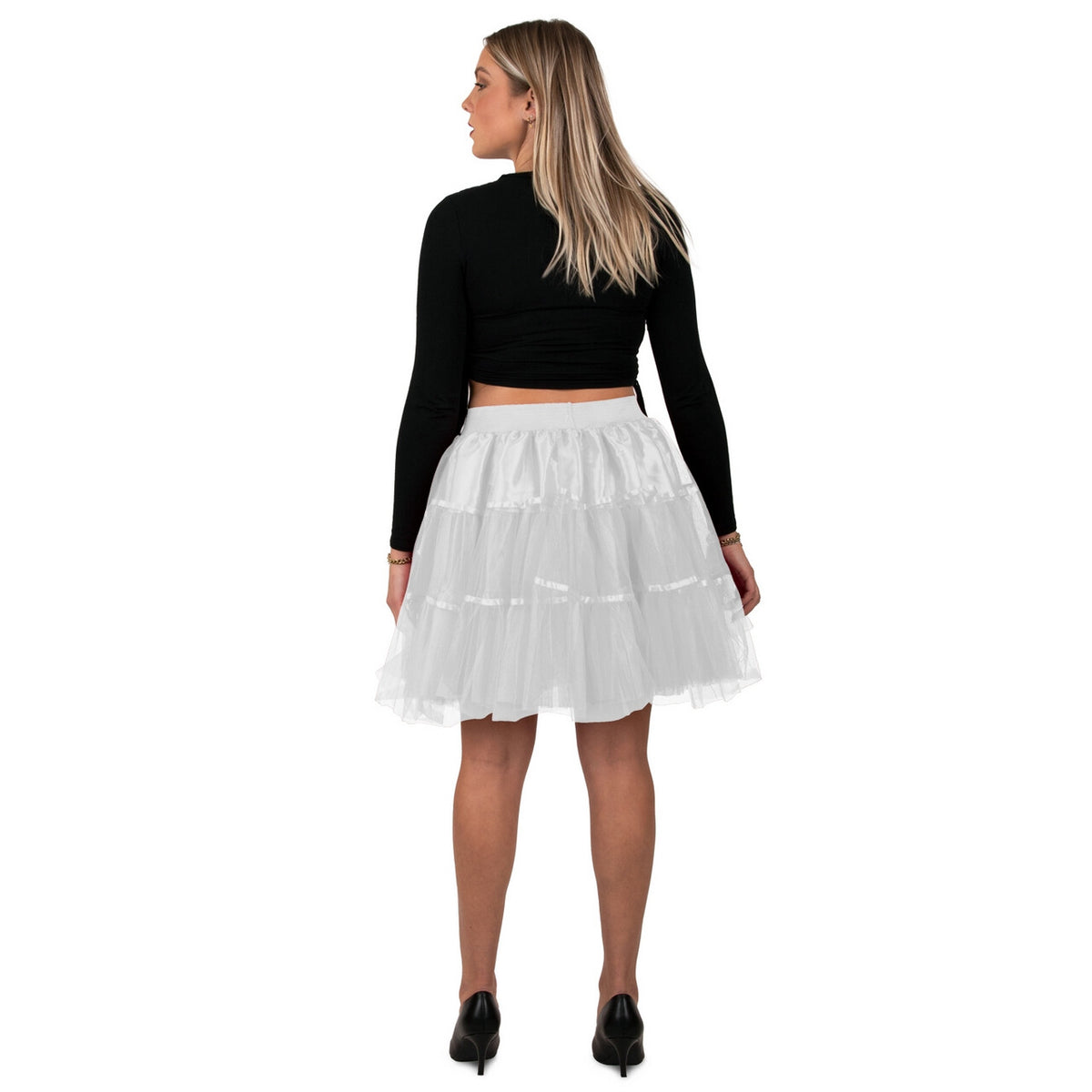 Op deze afbeelding zie je een Kostuums, van het merk PartyXplosion. Petticoat Engel Wit 45 Centimeter Vrouw