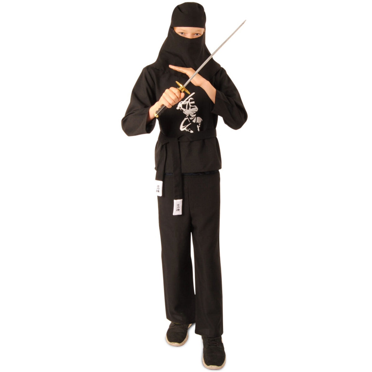 Op deze afbeelding zie je een Kostuums, van het merk PartyXplosion. Verborgen Man Ninja Fujita Seiko Kind Kostuum
