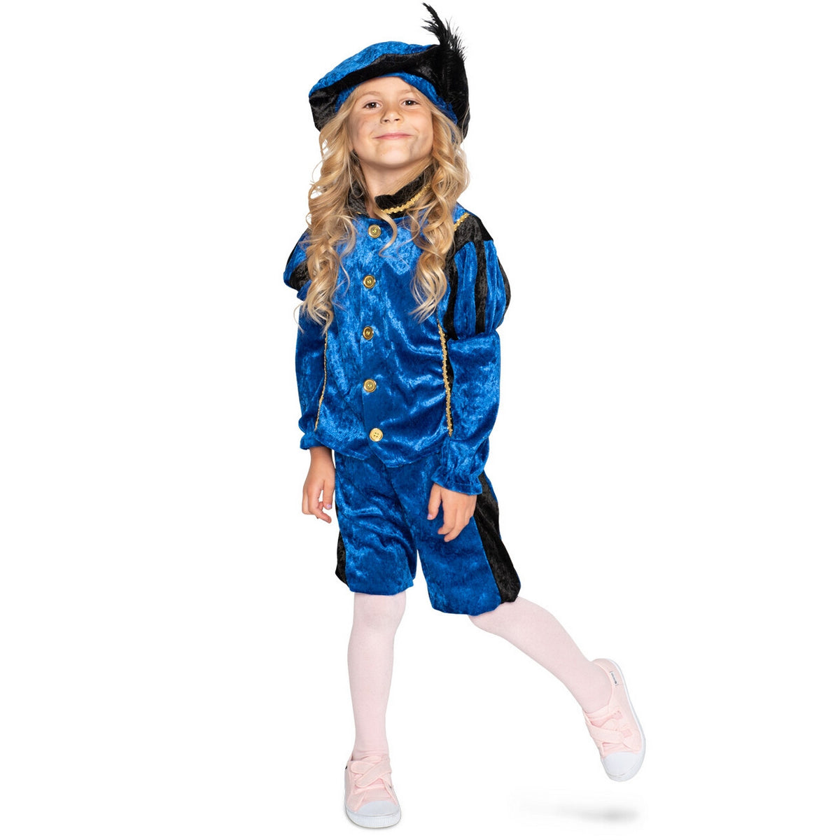 Op deze afbeelding zie je een Kostuums, van het merk PartyXplosion. Lief Blauw Pietje Kind Kind Kostuum