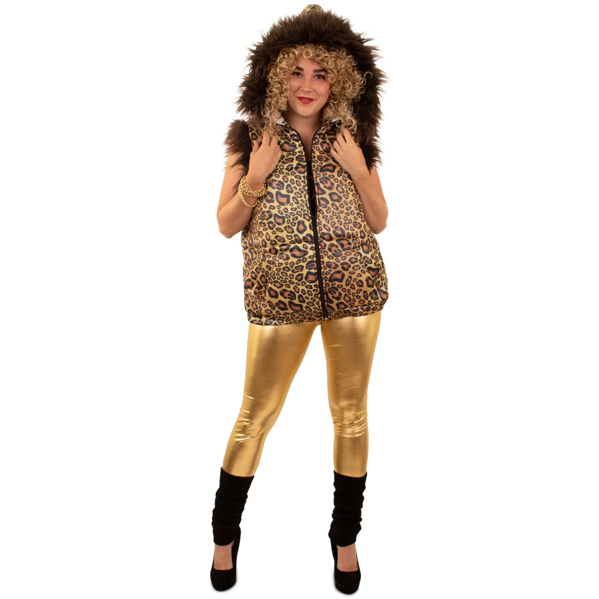 Op deze afbeelding zie je een Kostuums, van het merk PartyXplosion. Luipaard Lizzy Heeft Het Warm Vrouw
