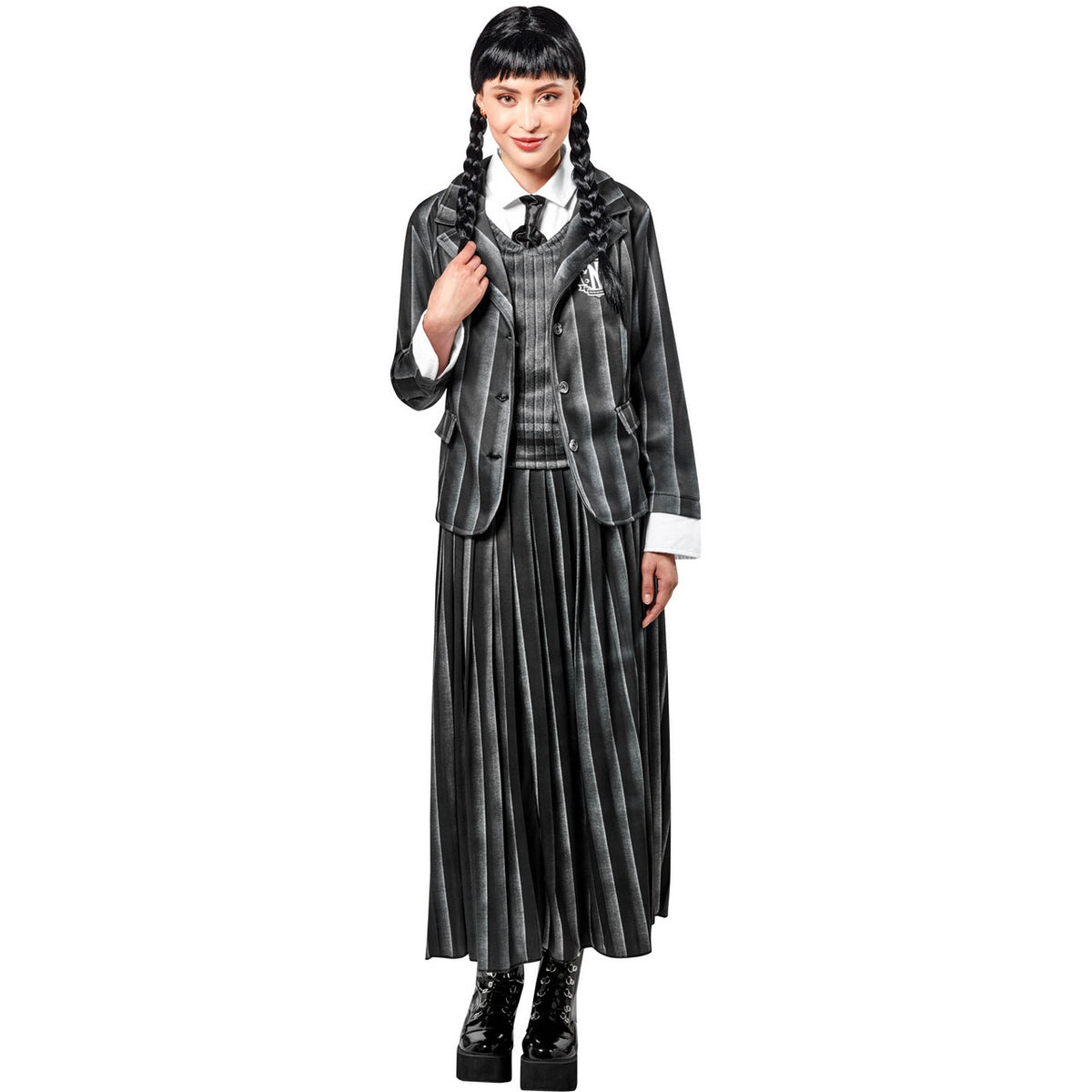 Op deze afbeelding zie je een Kostuums, van het merk Rubies. Nevermore School Uniform Vrouw Kostuum