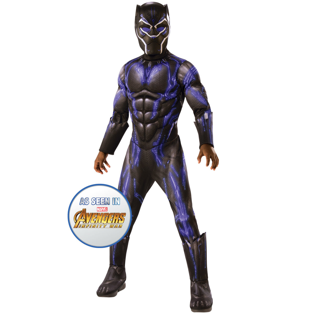 Op deze afbeelding zie je een Kostuums, van het merk Rubies. Black Panther Battle Suit Kostuum Jongen