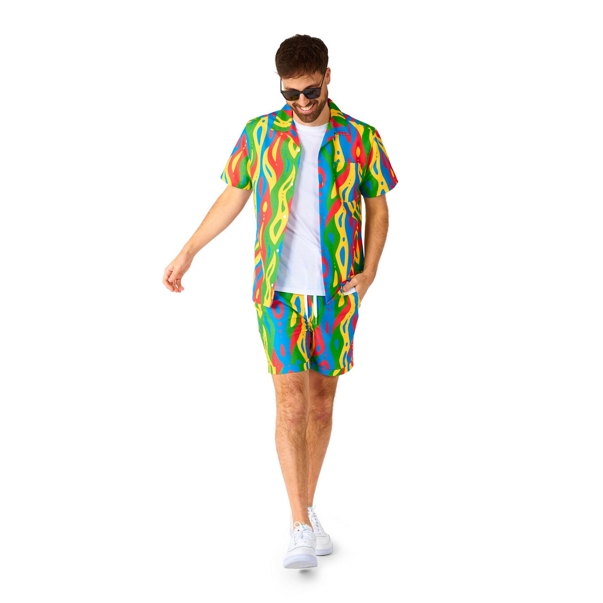 Op deze afbeelding zie je een Kostuums, van het merk Opposuits. Loopy Lines Summer Man Kostuum