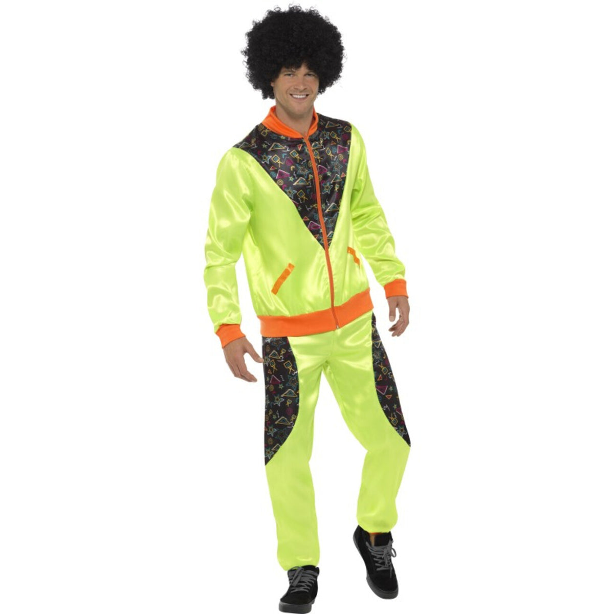Op deze afbeelding zie je een Kostuums, van het merk Smiffy's. Lekker Fout Geel Trainingspak Man Kostuum
