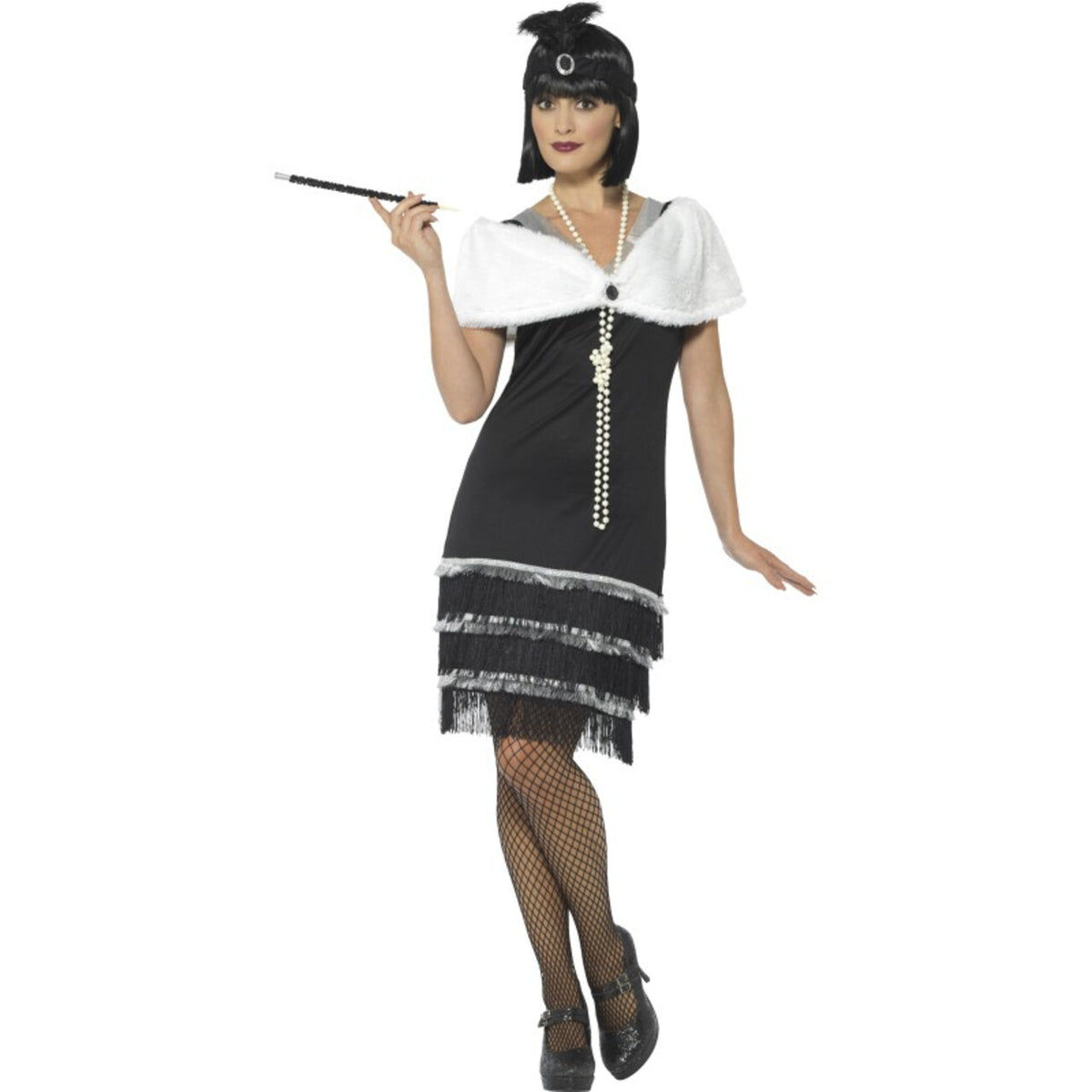Op deze afbeelding zie je een Kostuums, van het merk Smiffy's. Jazzy Big Band Flapper Vrouw Kostuum