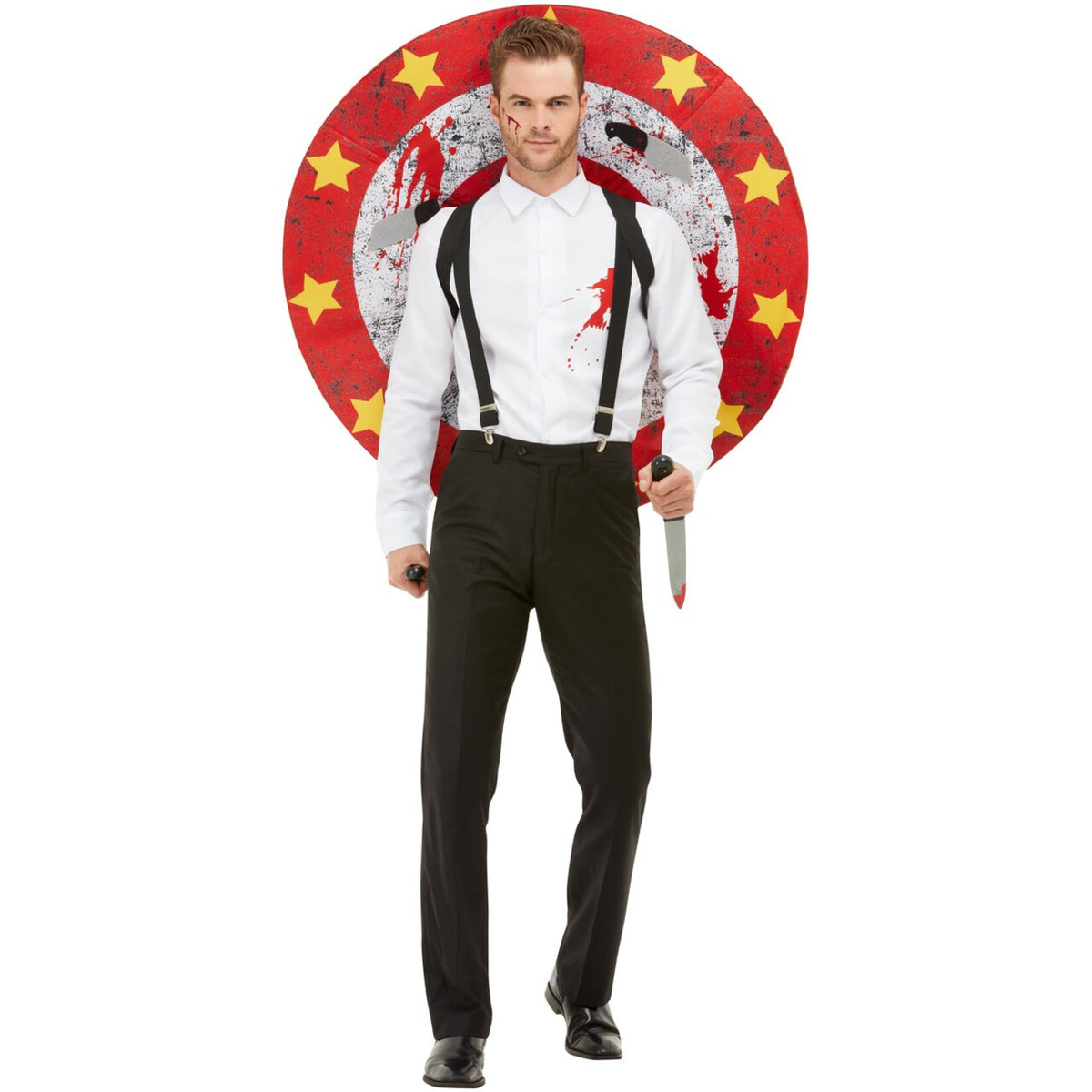 Op deze afbeelding zie je een Kostuums, van het merk Smiffy's. Circusact Messenwerp Set Vierdelig Man