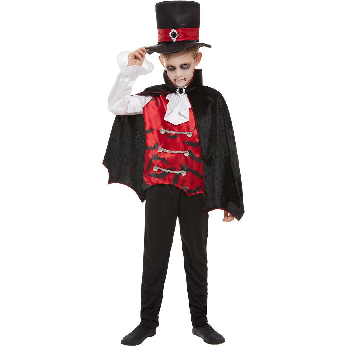 Op deze afbeelding zie je een Kostuums, van het merk Smiffy's. Gruwelijke Graaf Dracula Maurice Jongen Kostuum