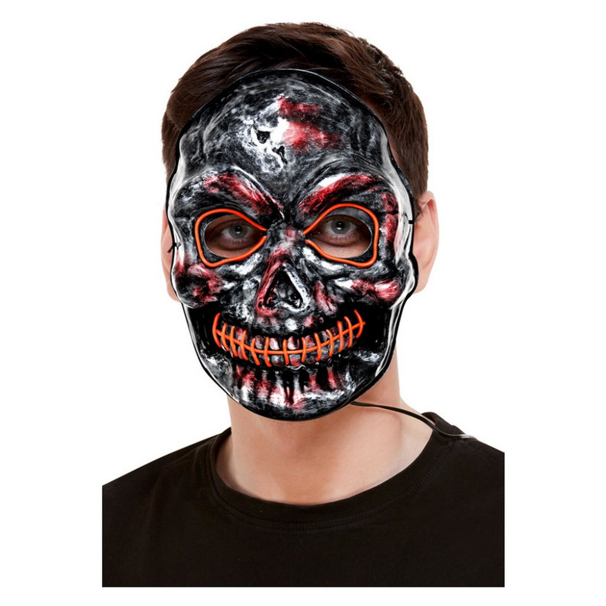 Op deze afbeelding zie je een Accessoires, van het merk Smiffy's. Lichtgevend Scary Zilveren Skelet Masker