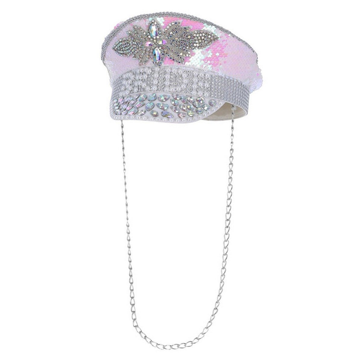 Op deze afbeelding zie je een Accessoires, van het merk Smiffy's. Parel Bruid Hoed Roze Met Glinsterstenen