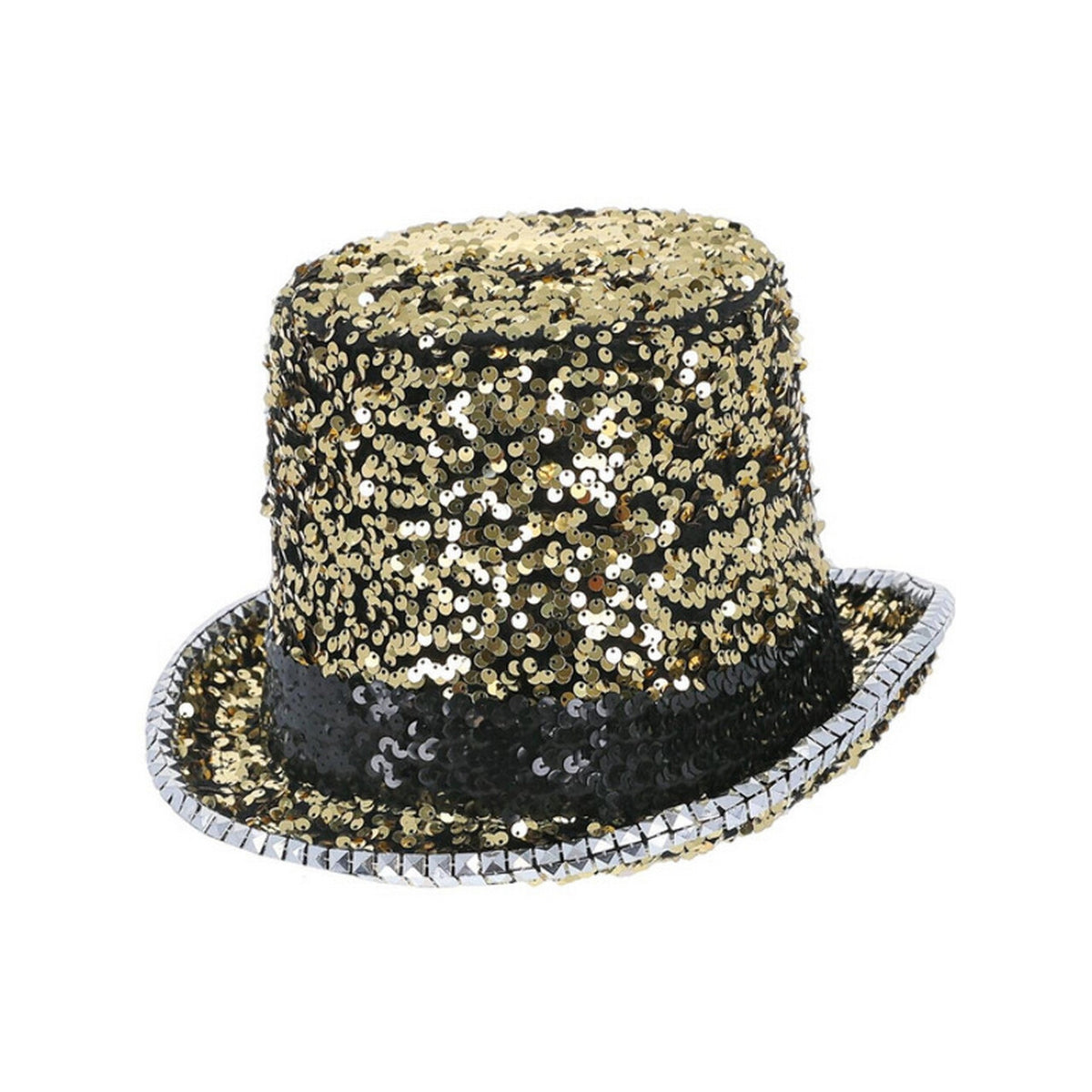 Op deze afbeelding zie je een Accessoires, van het merk Smiffy's. Pailletten Glinster Hoed Showmaster Goud Zwart