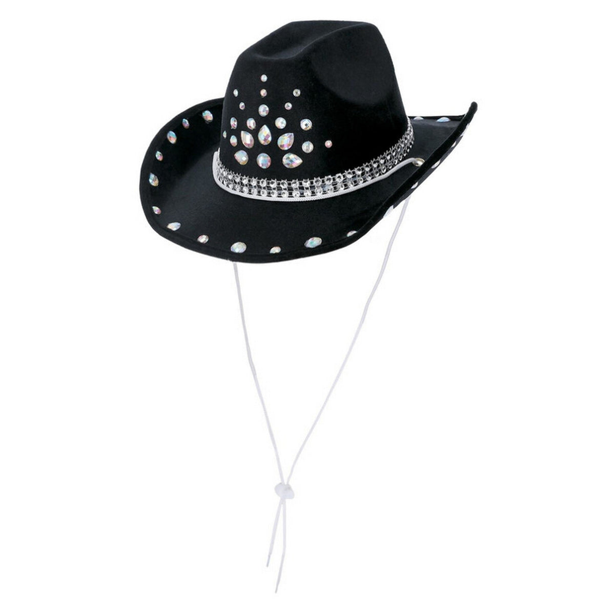 Op deze afbeelding zie je een Accessoires, van het merk Smiffy's. Glowboy Hoed Zwart Met Strass