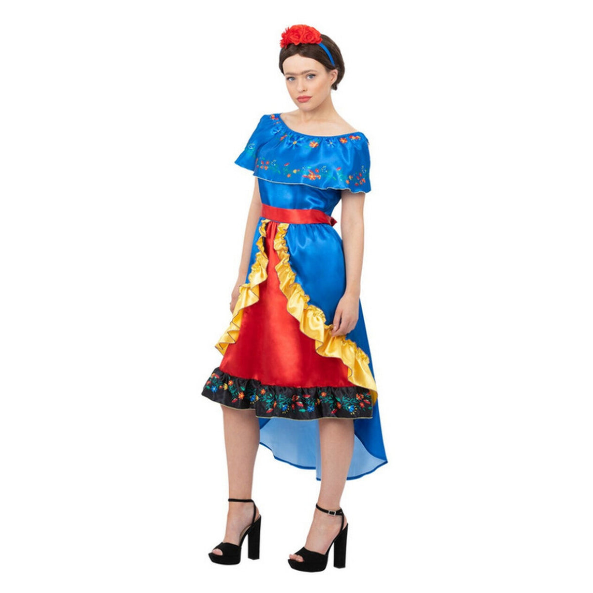 Op deze afbeelding zie je een Kostuums, van het merk Smiffy's. Mexicaanse Artistieke Frida Vrouw Kostuum