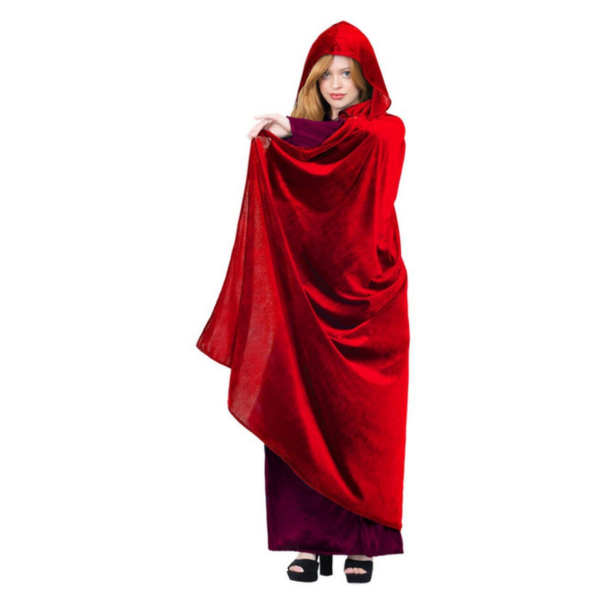 Op deze afbeelding zie je een Kostuums, van het merk Smiffy's. Luxe Rode Cape Mantel Adelijne Vrouw