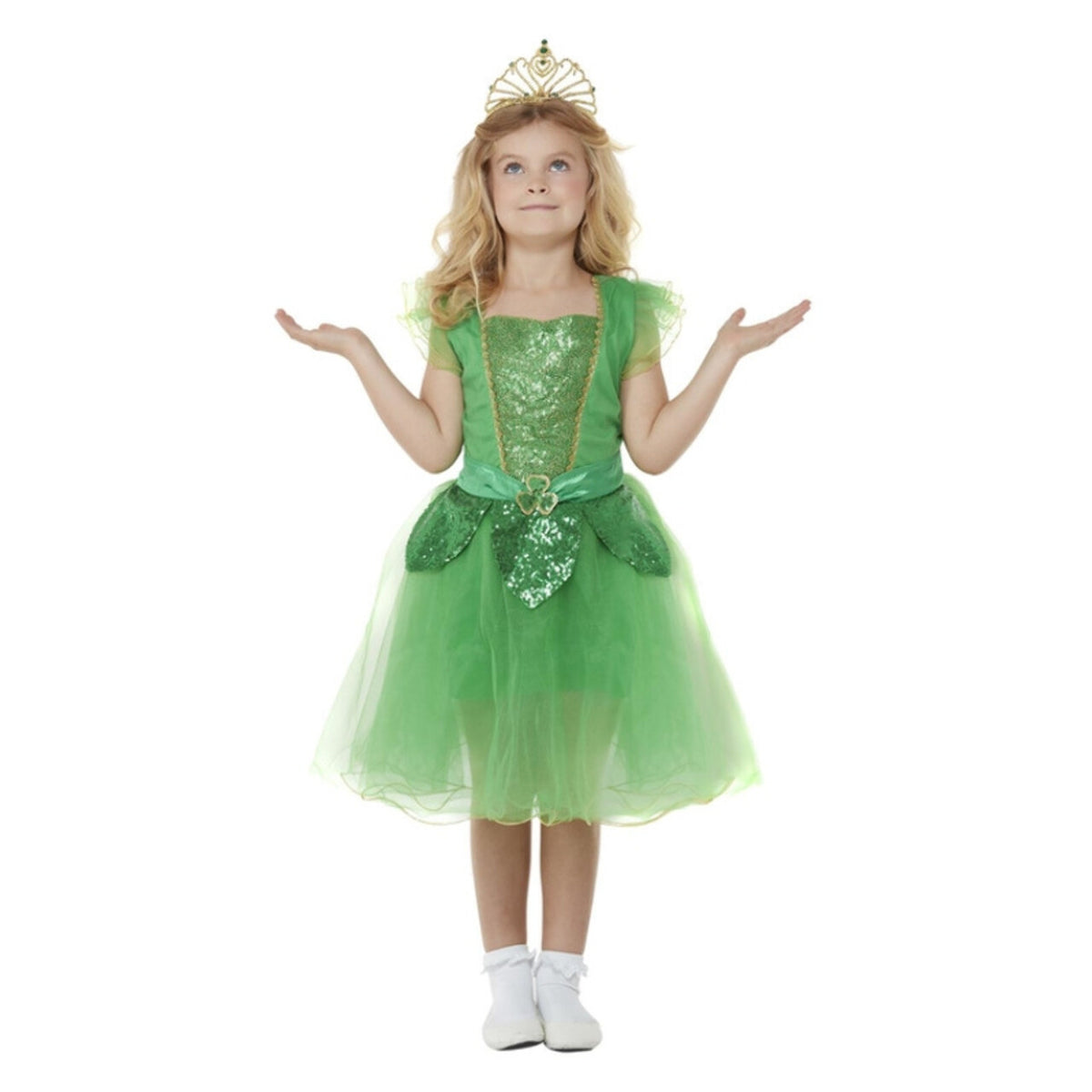 Op deze afbeelding zie je een Kostuums, van het merk Smiffy's. St Patricks Day Fee Meisje Kostuum