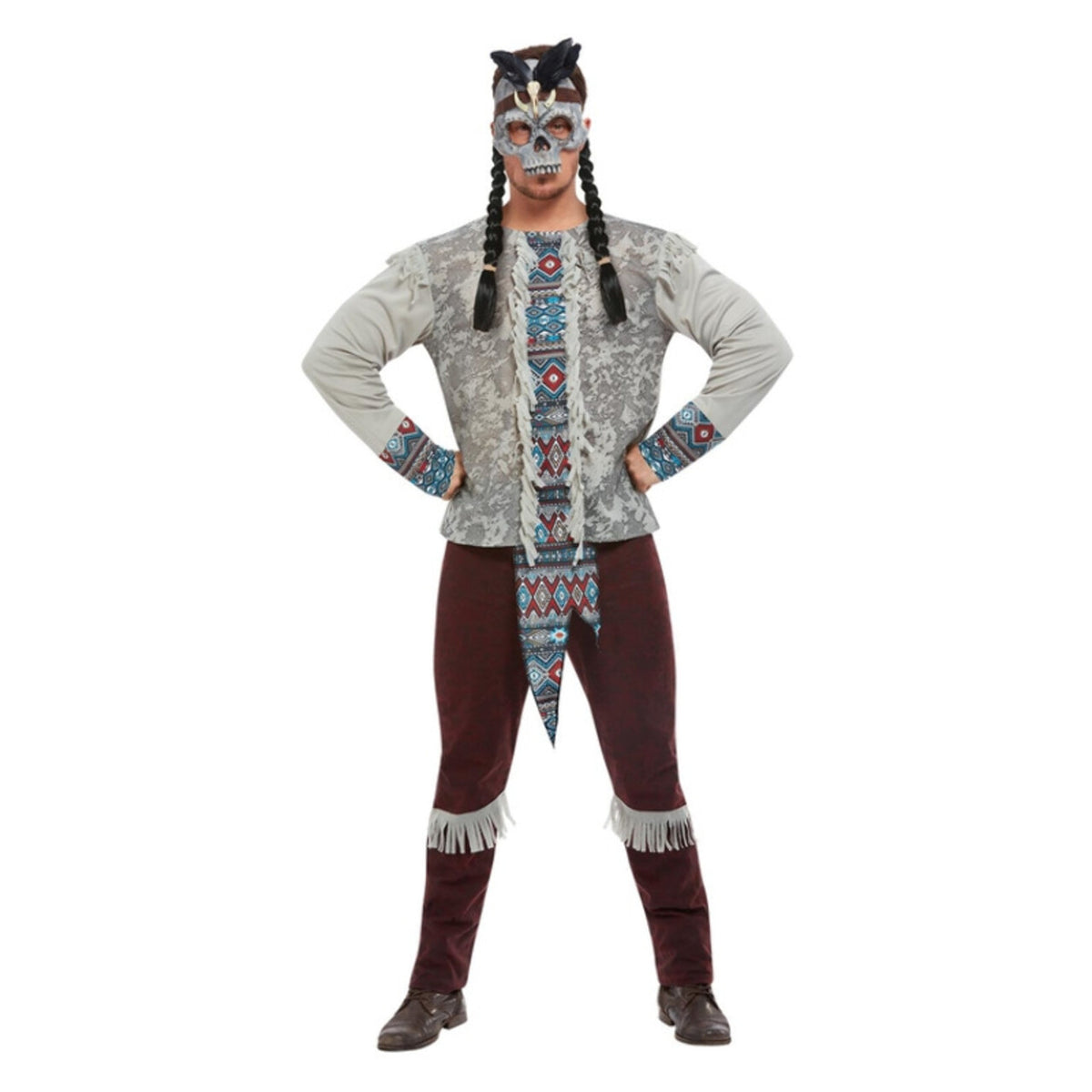 Op deze afbeelding zie je een Kostuums, van het merk Smiffy's. Native America Indiaan Man Kostuum