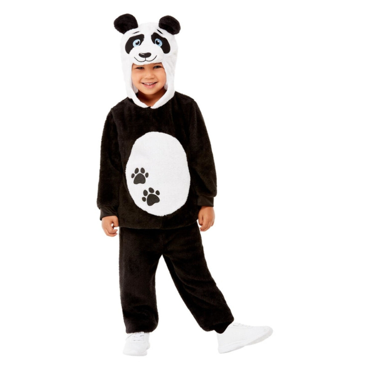 Op deze afbeelding zie je een Kostuums, van het merk Smiffy's. Zwart Witte Bamboe Panda Kind Kostuum