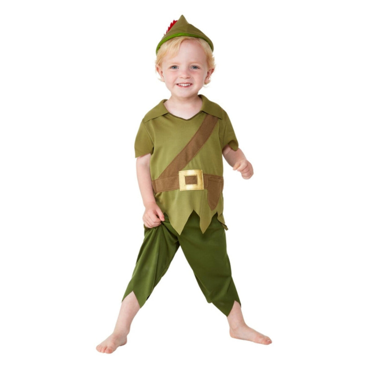 Op deze afbeelding zie je een Kostuums, van het merk Smiffy's. Kleine Volksheld Robin Hood Jongen Kostuum