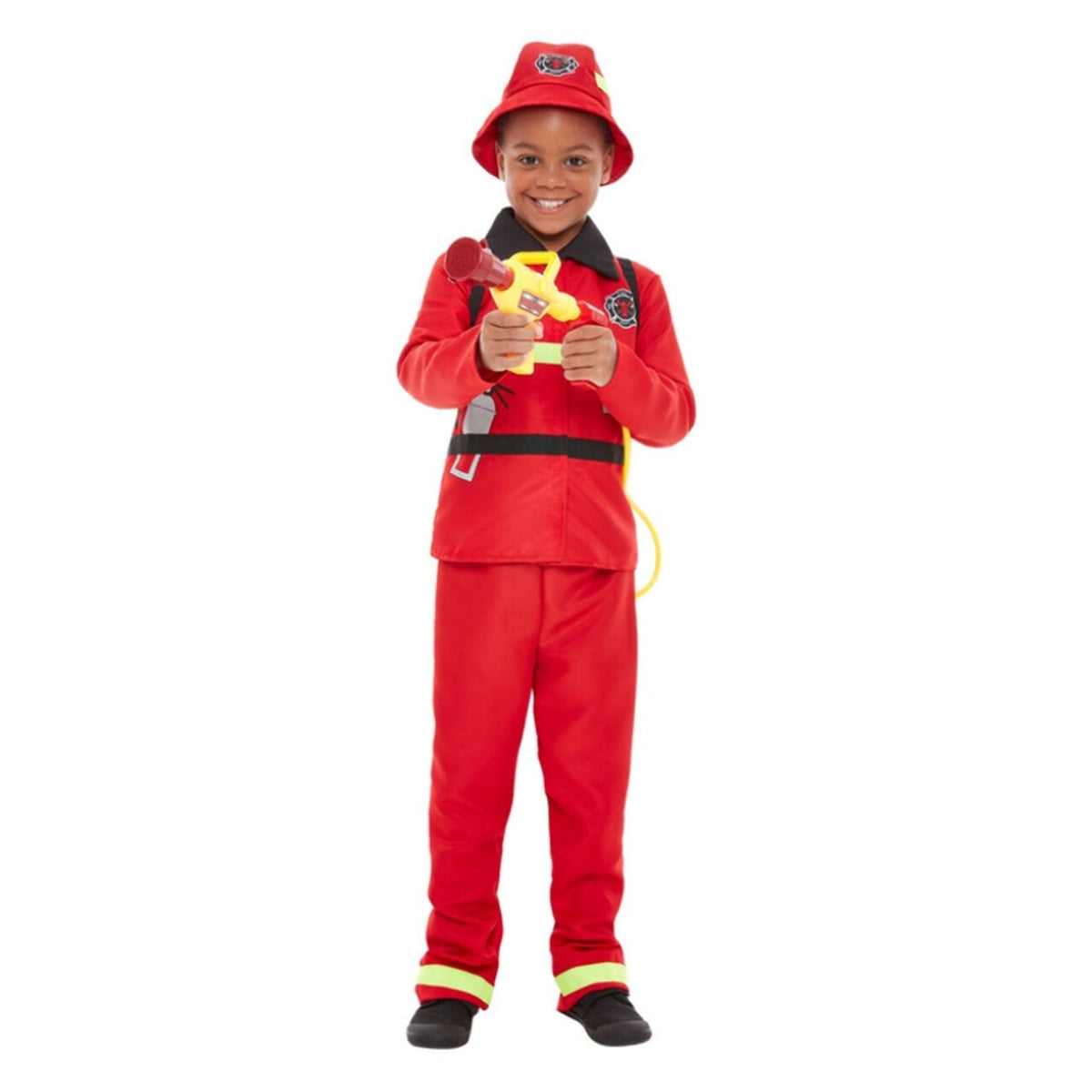 Op deze afbeelding zie je een Kostuums, van het merk Smiffy's. Kleine Vuurvechter Blust Brandjes Jongen Kostuum
