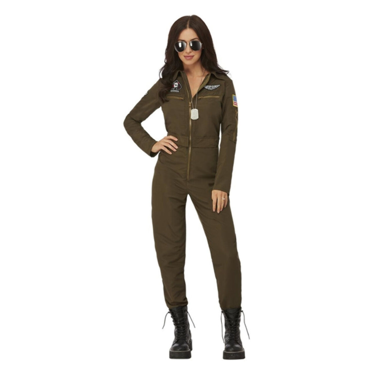 Op deze afbeelding zie je een Kostuums, van het merk Smiffy's. Top Gun Niet Bang Om Te Vliegen Penny Vrouw Kostuum