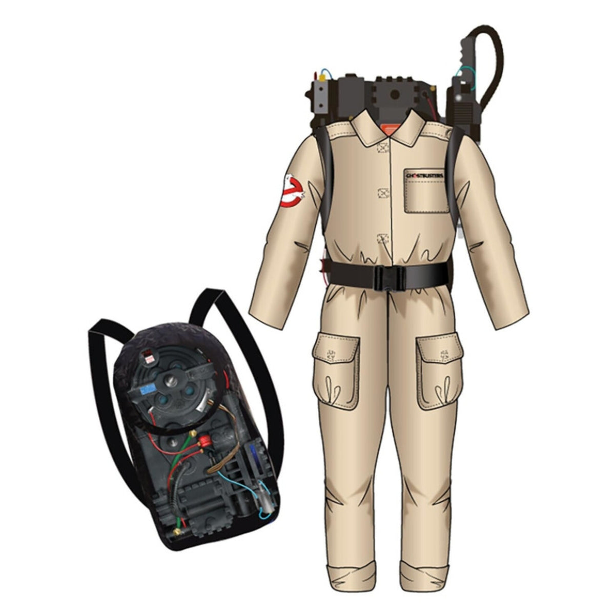 Op deze afbeelding zie je een Kostuums, van het merk Smiffy's. Spokenvanger Peter Met Proton Pack Rugtas Man Kostuum
