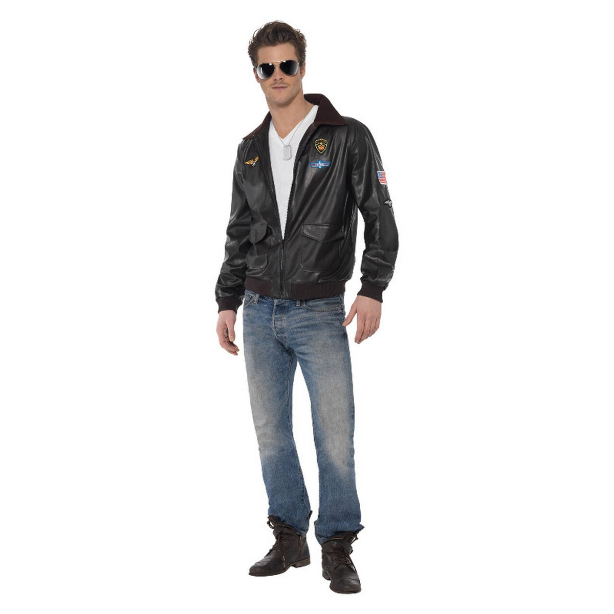Op deze afbeelding zie je een Kostuums, van het merk Smiffy's. Top Gun Bomber Jas Iceman