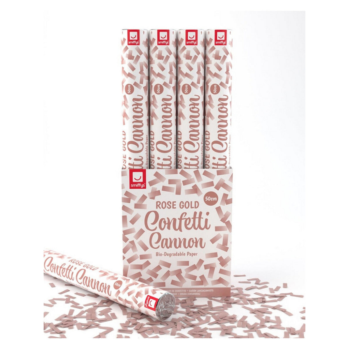 Op deze afbeelding zie je een Decoratie, van het merk Smiffy's. Confetti Kanon 50 Centimeter Roze 12 Stuks
