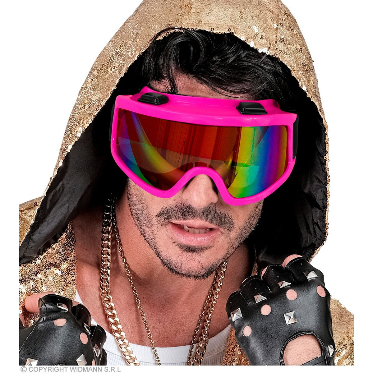 Op deze afbeelding zie je een Accessoires, van het merk Widmann. Ski-Bril 80s Neon Roze