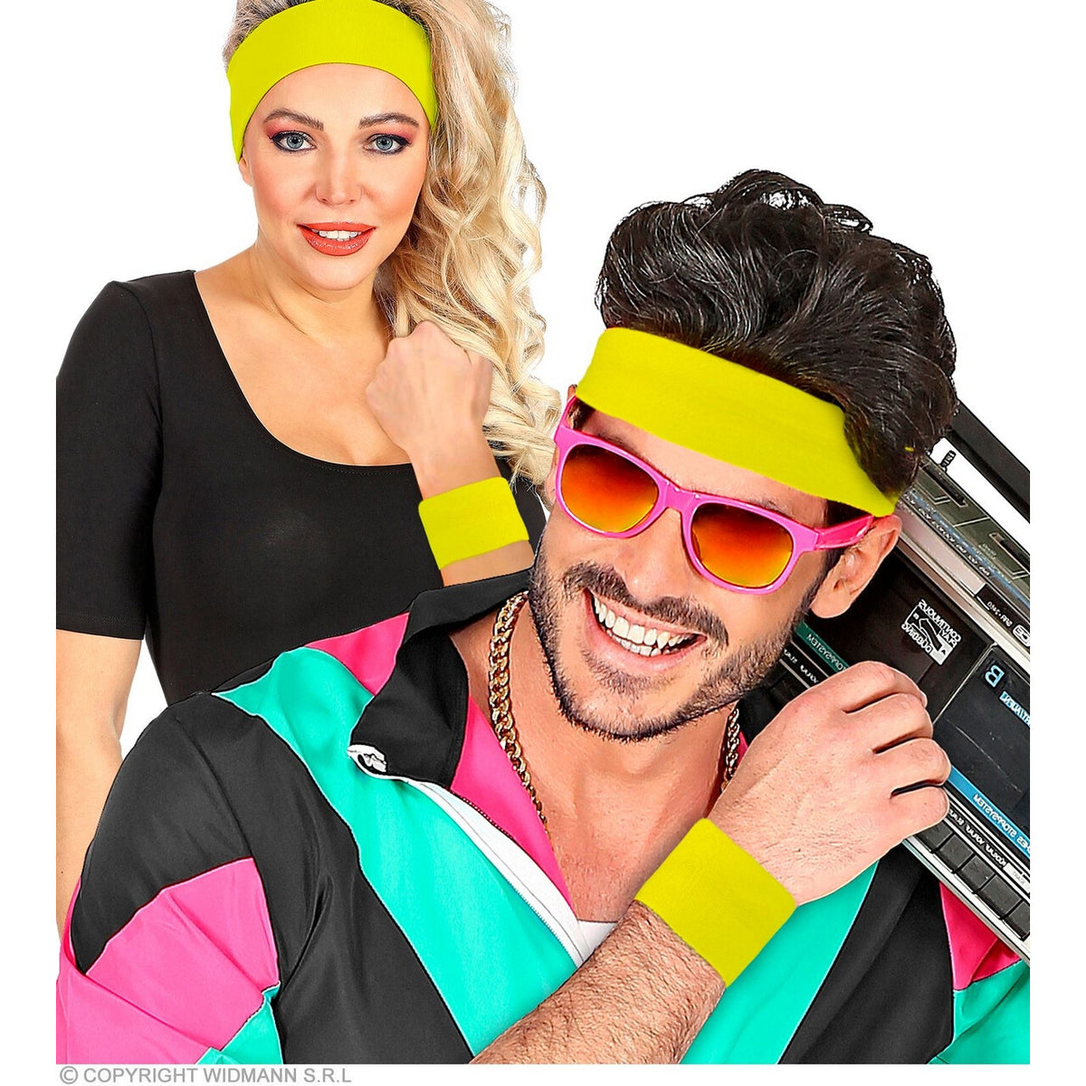 Op deze afbeelding zie je een Accessoires, van het merk Widmann. Not Afraid To Move Zweetband Pols Neon Geel
