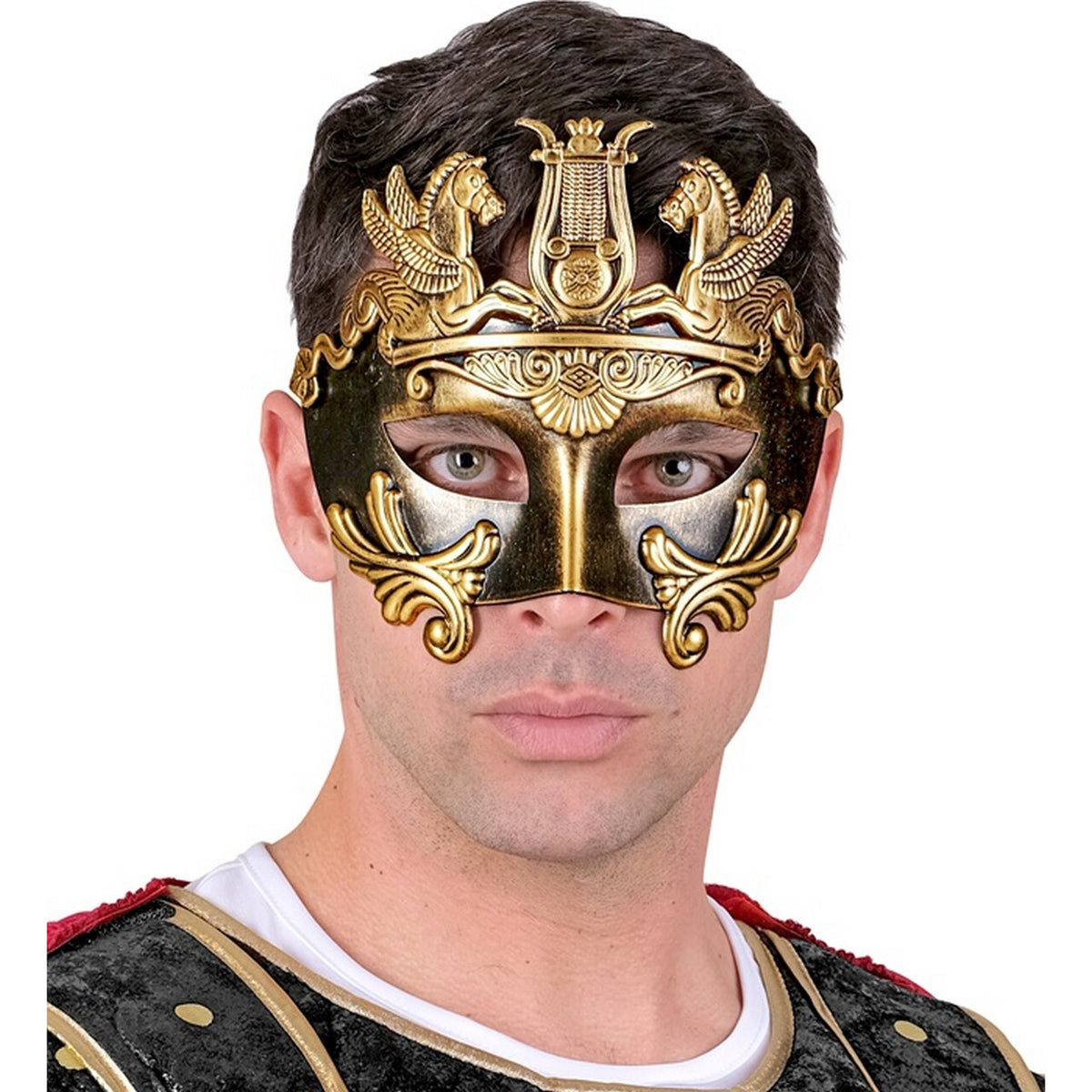 Op deze afbeelding zie je een Accessoires, van het merk Widmann. Statig Romeins Oogmasker Goud