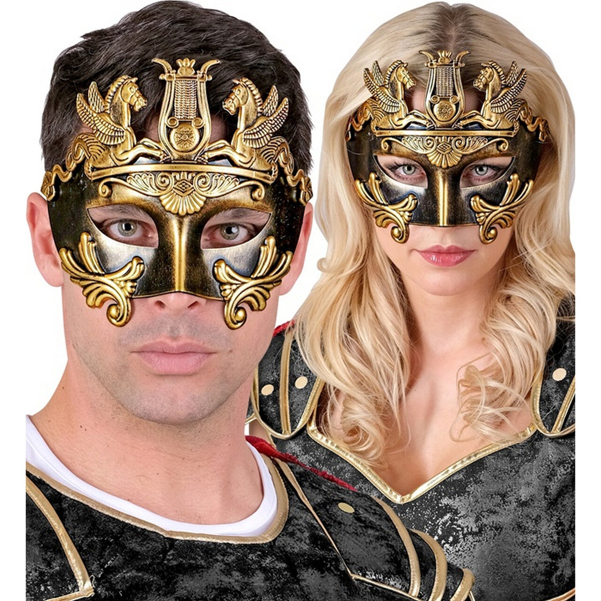 Op deze afbeelding zie je een Accessoires, van het merk Widmann. Statig Romeins Oogmasker Goud