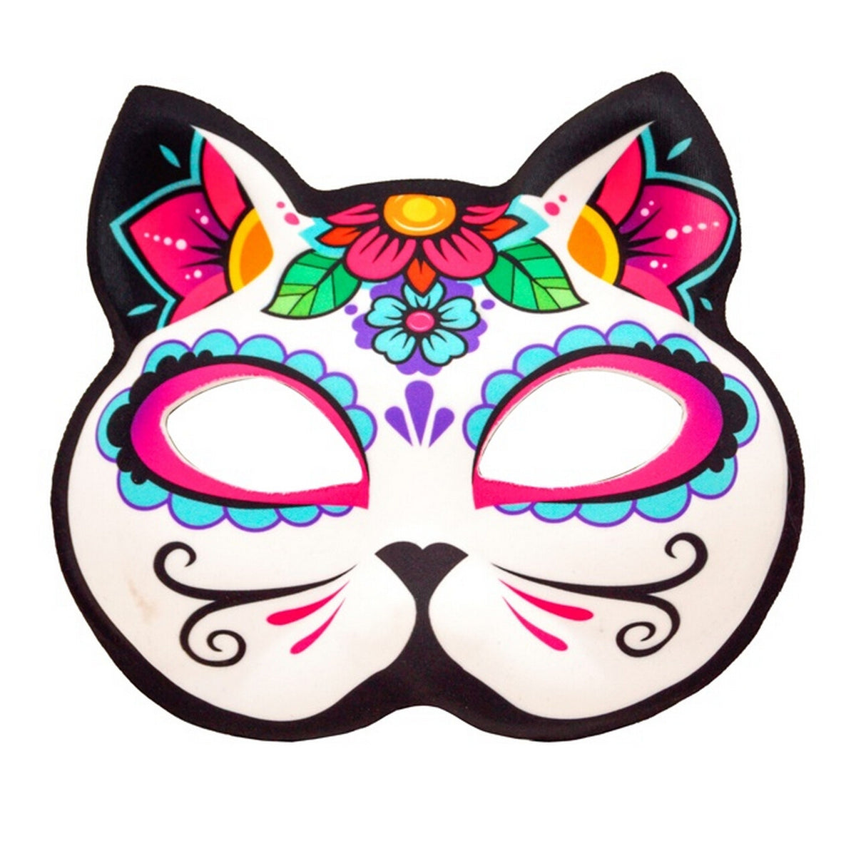 Op deze afbeelding zie je een Accessoires, van het merk Widmann. Masker Day Of The Dead Kat
