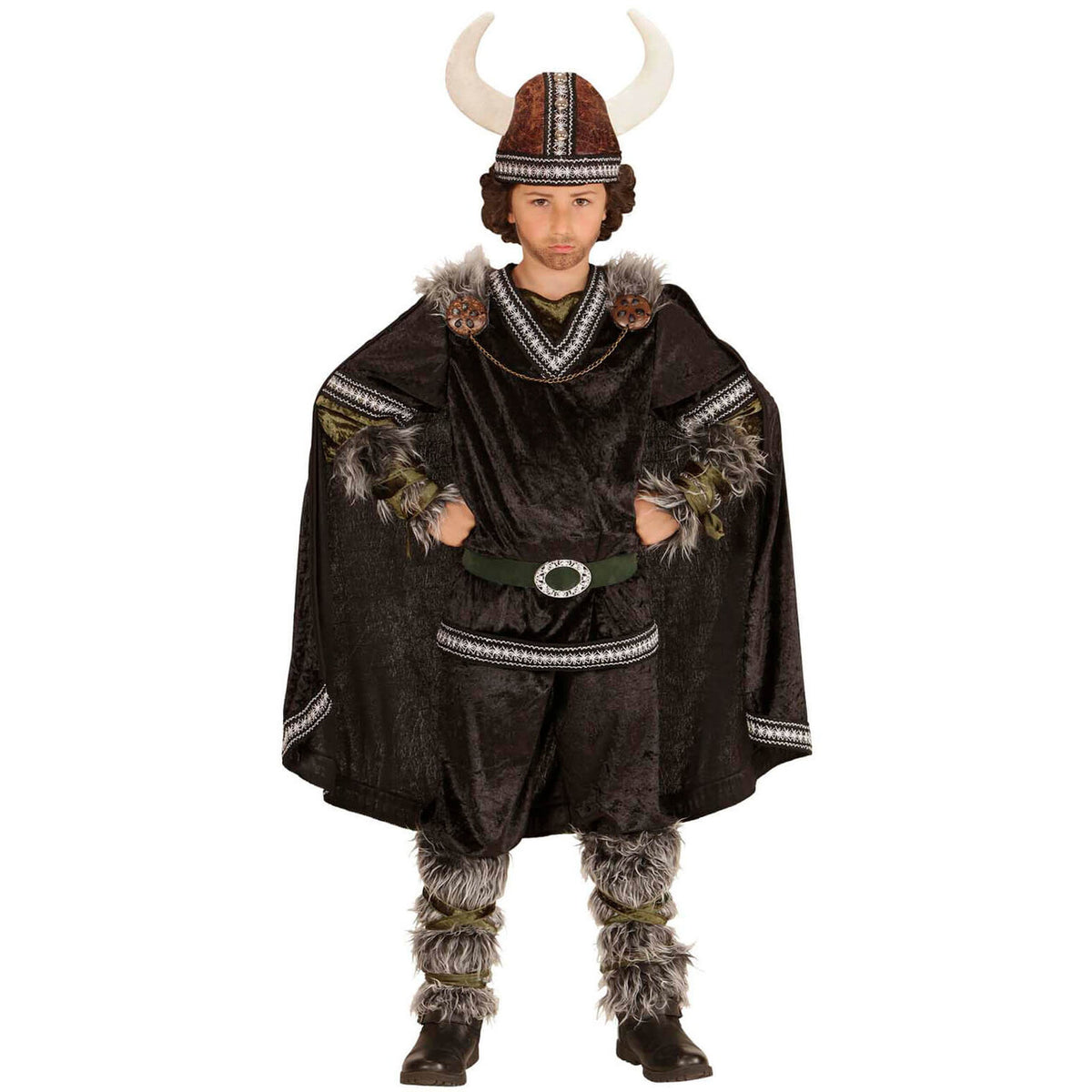 Op deze afbeelding zie je een Kostuums, van het merk Widmann. Zwart Ivar De Viking Jongen Kostuum