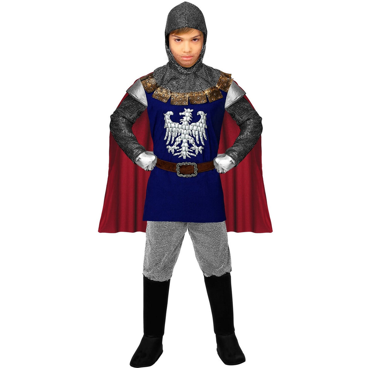 Op deze afbeelding zie je een Kostuums, van het merk Widmann. Ridder Van Blauw Adelaarshorst Kind Kostuum
