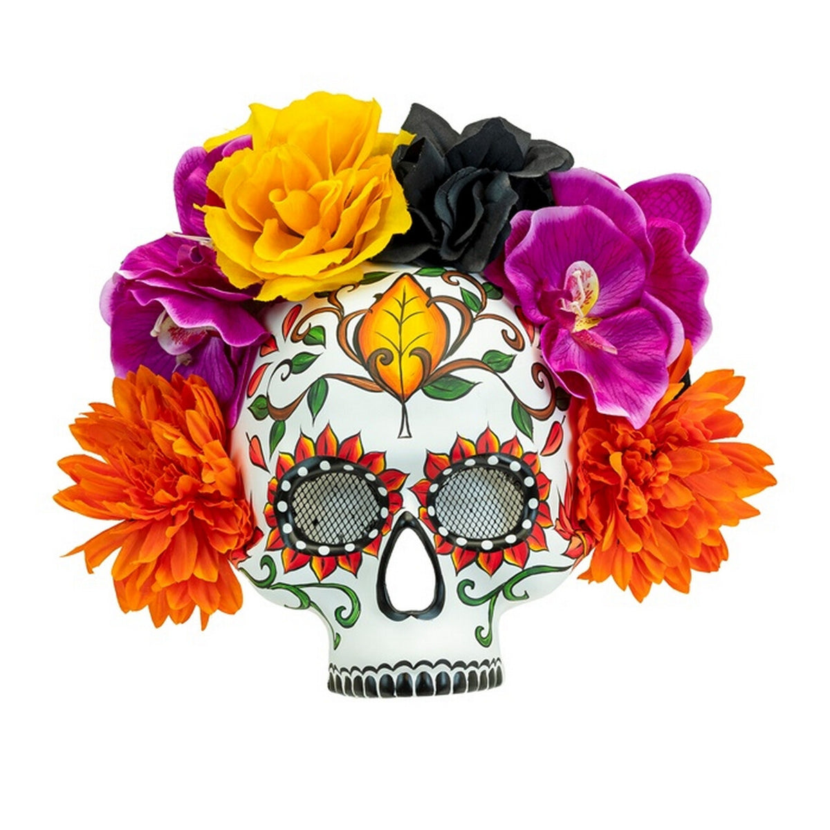 Op deze afbeelding zie je een Accessoires, van het merk Widmann. Masker Des Doods Met Bloemen