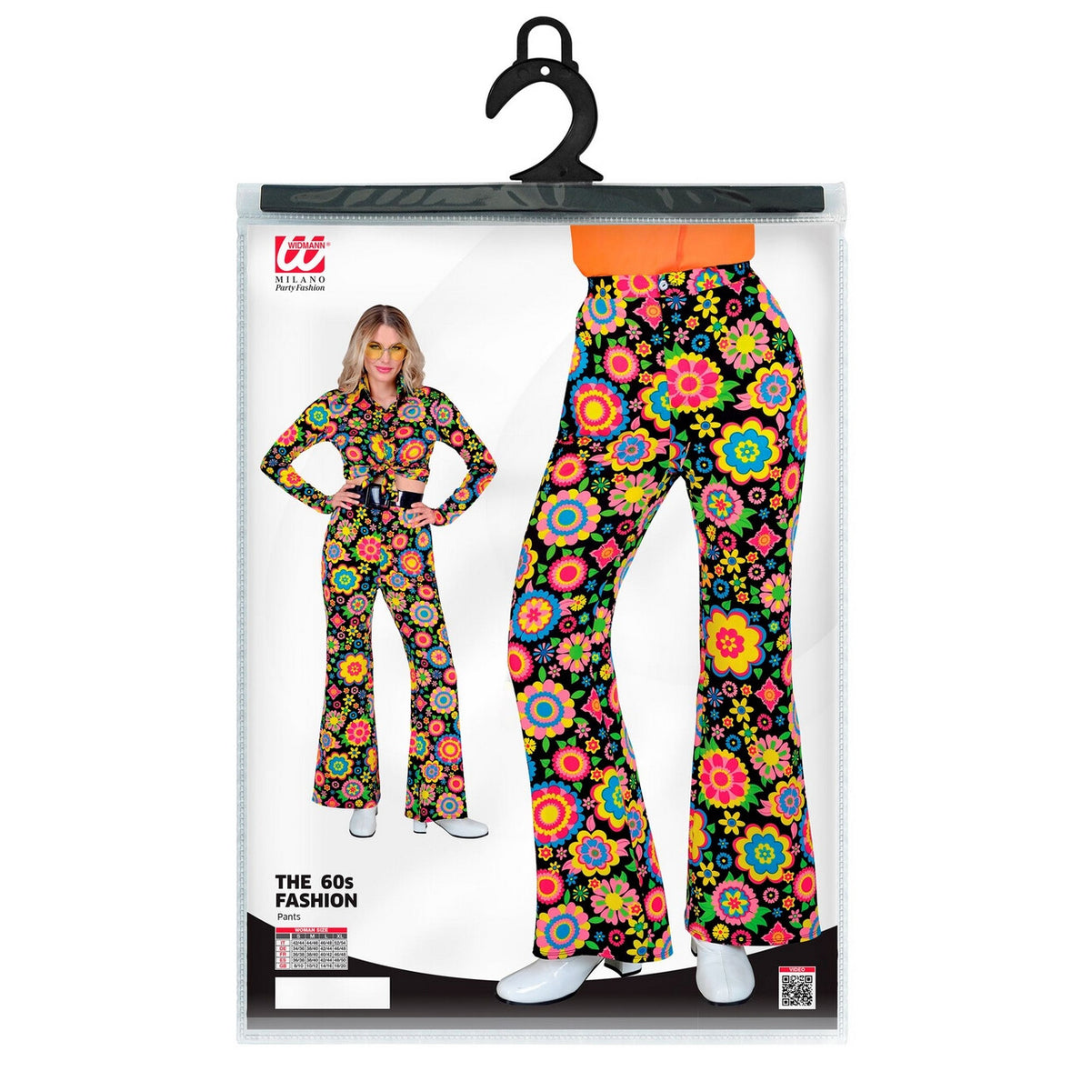 Op deze afbeelding zie je een Kostuums, van het merk Widmann. Flower Love Broek So Into The 60s Vrouw