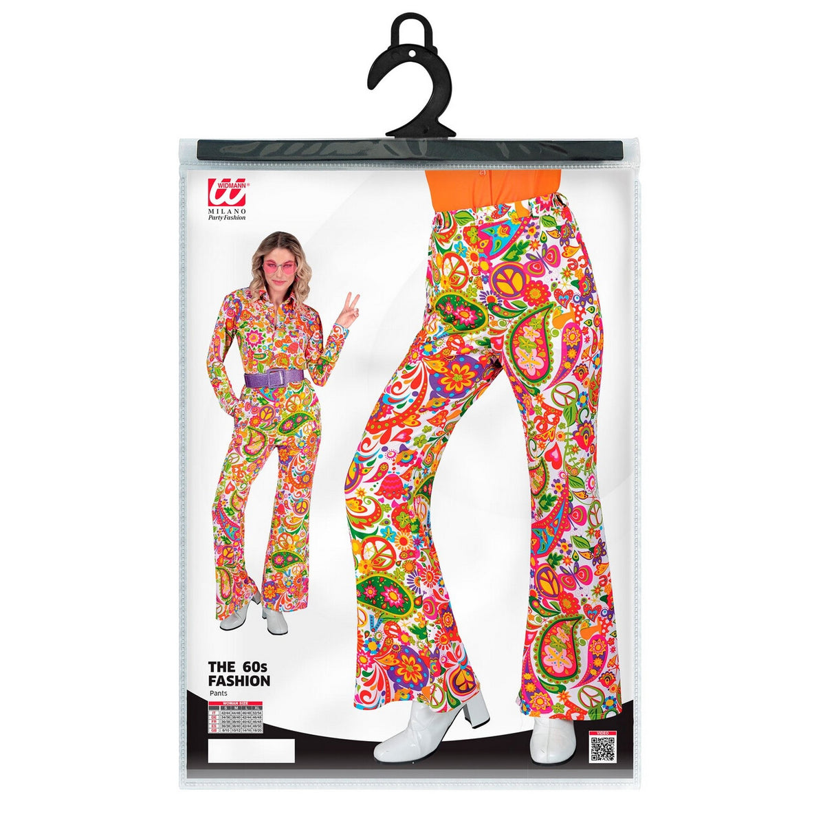 Op deze afbeelding zie je een Kostuums, van het merk Widmann. Super 60s Peace And Flower Broek Vrouw
