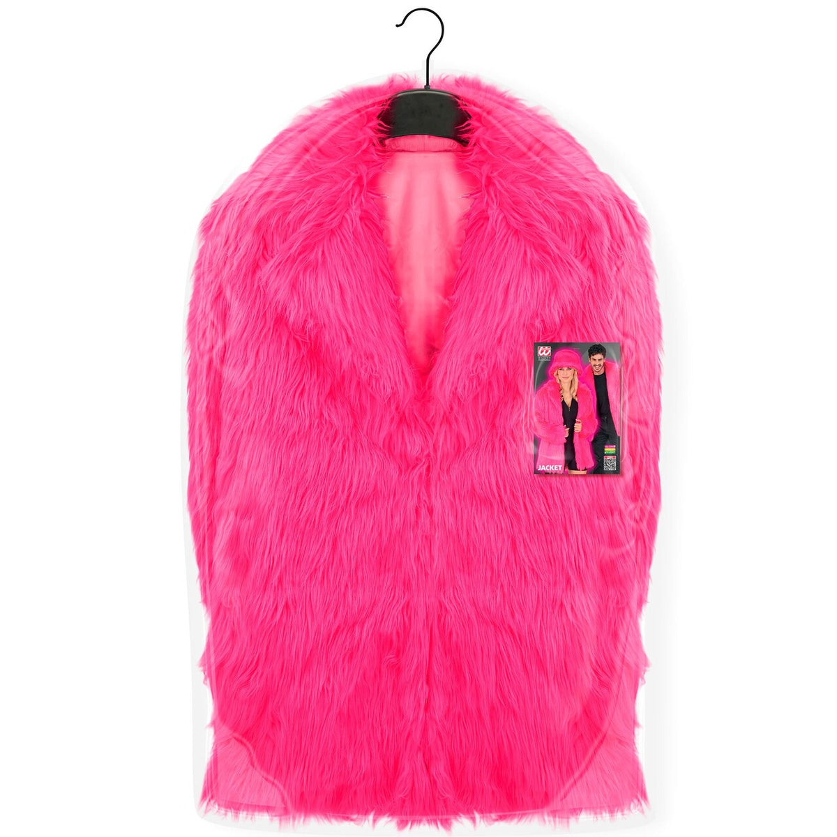 Op deze afbeelding zie je een Kostuums, van het merk Widmann. Crazy In Pink Bontjas