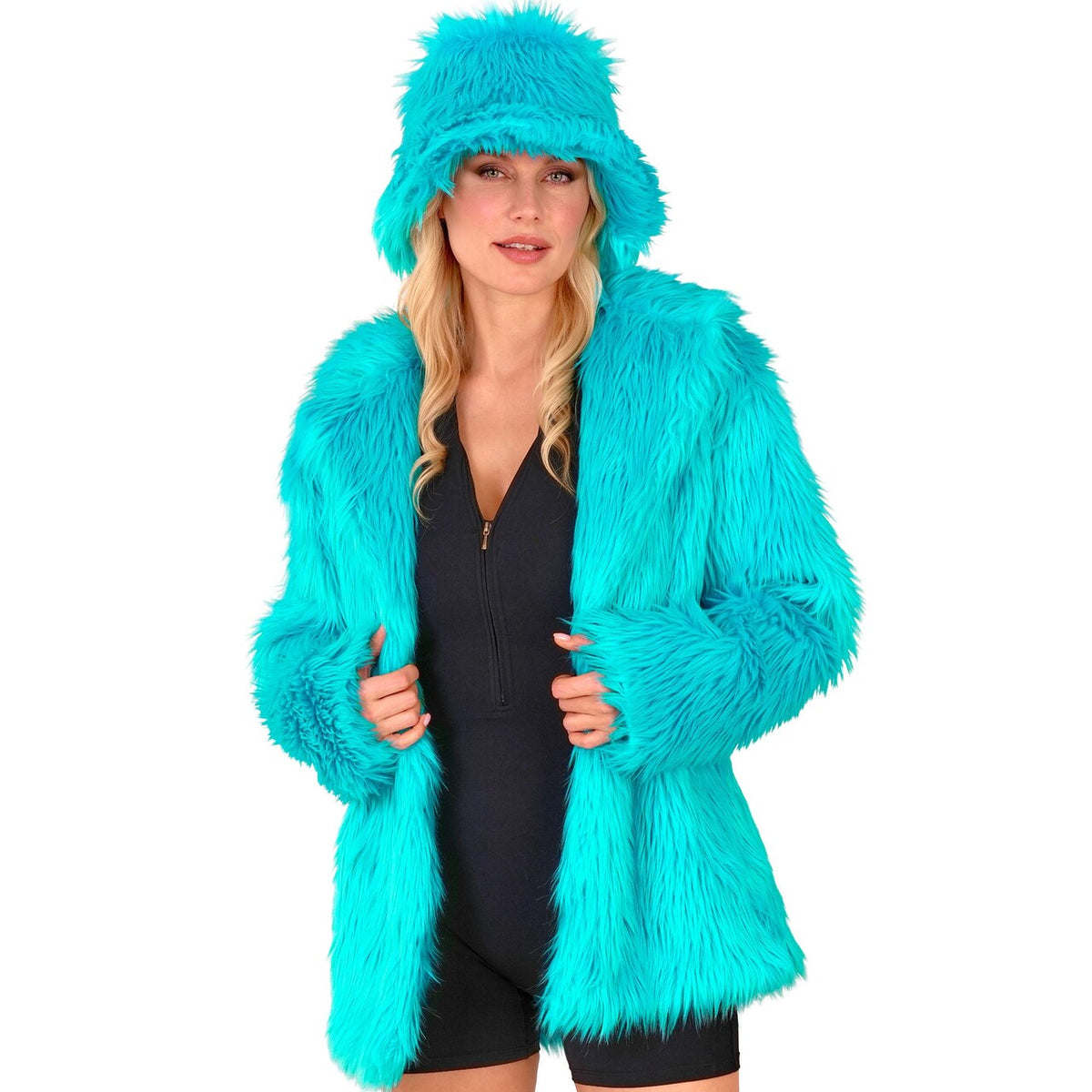 Op deze afbeelding zie je een Kostuums, van het merk Widmann. Lichtblauwe Bontjas Cool As Ice
